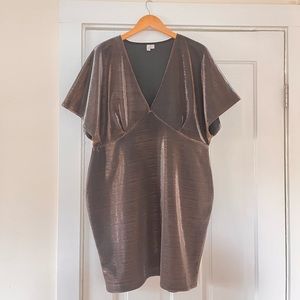 Gold v-neck dress